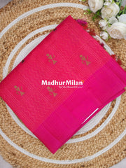 WARLI EMBROIDERY WORK RAW SILK SAREE PINK