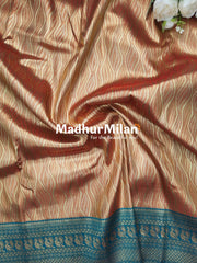 KALANJALI TISSUE SILK SAREE DUSTY ORANGE RAMA