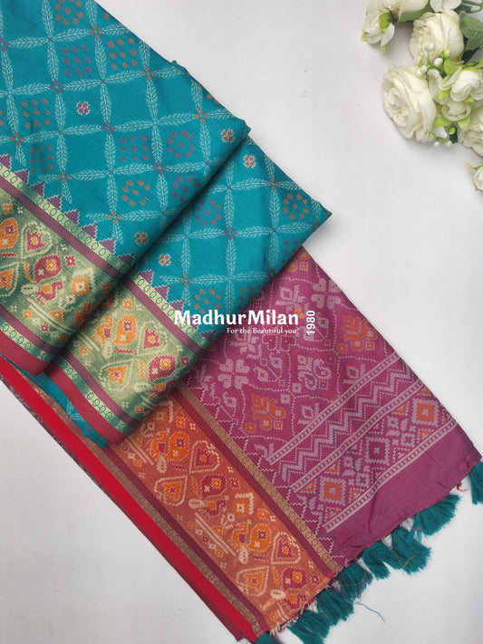 PATOLA SOFT SILK SAREE RAMA