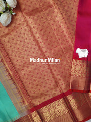 KANCHI BUTTA BORDER SAREE PISTA RED