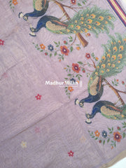 PEACOCK KOVAI COTTON SAREE LAVENDER
