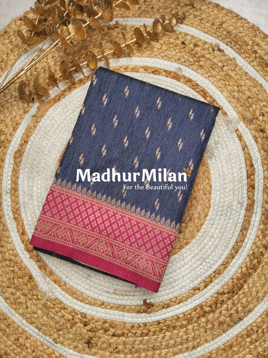 BANARASI COTTON LOOMS DUSTY GREY PINK