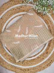 CRUSHED KORA COTTON SAREE BEIGE