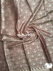 MISAKI BANARASI CREPE SILK SAREE COFFEE BROWN