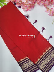 SEMI CREPE SILK SAREE RED PURPLE