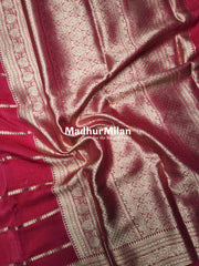 MYSHA BANARASI CREPE SILK SAREE ROSE PINK
