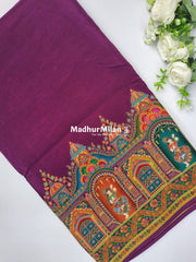 PASHMINA BROCADE SAREE PURPLE