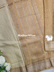 ASSAM SILK PRINTED SAREE DUSTY YELLOW