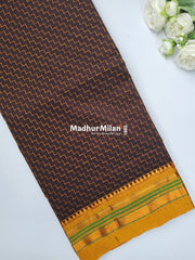 ILKAL ZIG ZAG SAREE BROWN