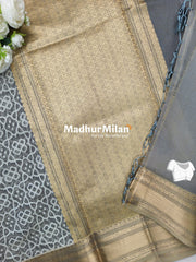 RUBY COTTON SILK SAREE DUSTY GREY