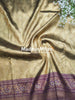 INDRA TISSUE SILK SAREE GOLDEN BROWN PURPLE