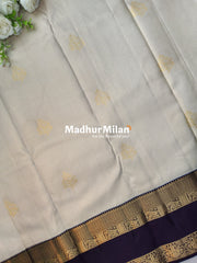 KANCHI CHECKS BUTTA BENTEX BORDER SAREE CREAM BROWN