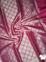 MYSHA BANARASI CREPE SILK SAREE ROSE PINK