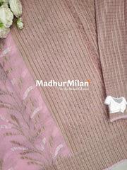 CRUSHED KORA COTTON SAREE PINK