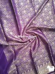 MISAKI BANARASI CREPE SILK SAREE PURPLE