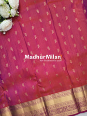 MULTY STRIPES BUTTI BORDER SAREE PEACH PINK