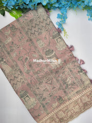 KOTA EMBROIDERY BODER WORK SAREE PINK