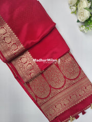 BANARASI RUSSIAN CREPE SAREE PINK