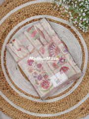 DIGITAL MONGA SILK SAREE PEACH