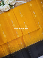 POORVIKA UPPADA SOFT SILK SAREE GOLD YELLOW BLACK