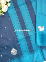 RAW SILK WORK SAREE BLUE