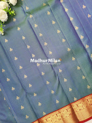 KANCHI CHECKS BUTTA BORDER SAREE RAMA RED