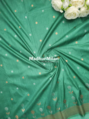 SUNFLOWER MALAI SILK SAREE DUSTY GREEN