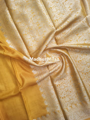MISAKI BANARASI CREPE SILK SAREE MUSTARD YELLOW