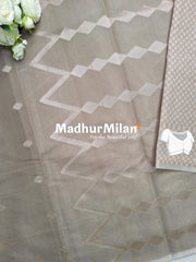 KOVAI ZIG ZAG BORDER SILK COTTON SAREE TAUPE