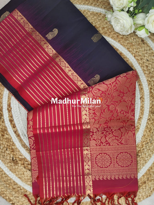 UPPADA SOFT SILK SAREE DEEP PURPLE PINK