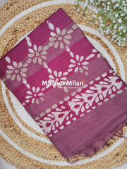 BHAGALPURI BATIC PRINT SAREE ONION PINK