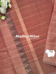 SUTI TEMPLE BUTTA BORDER COTTON SAREE DUSTY PINK