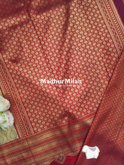 SHANTALA TISSUE SILK SAREE DUSTY VIOLET DARK PINK