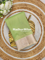 KANCHI MINI BUTTA SAREE PISTA CREAM