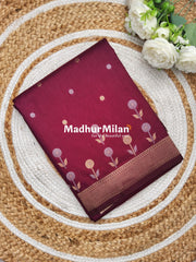 SUNFLOWER MALAI SILK SAREE WINE