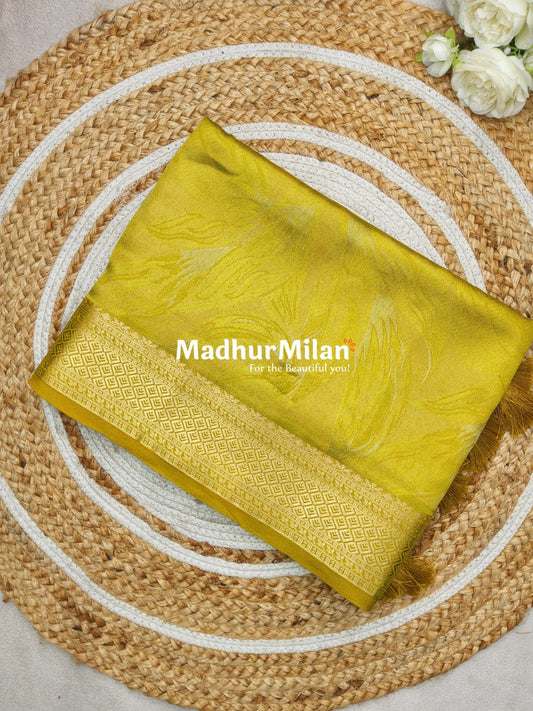DHARINI BRASSO SAREE LEMON GREEN