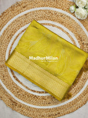 DHARINI BRASSO SAREE LEMON GREEN
