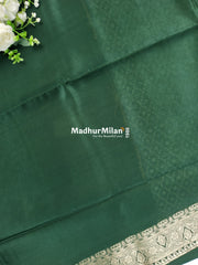 MAYA BANARASI RUSSIAN CREPE SAREE GREEN