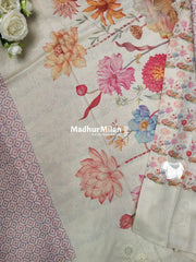 SEMI TUSSER EMBROIDERY BORDER SAREE LAVENDER