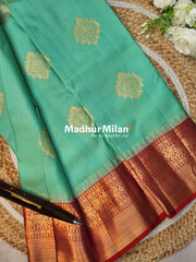 KANCHI BUTTA BORDER SAREE PISTA RED