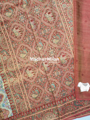 BANARASI ALFA MEENA WEAVE SAREE BEIGE