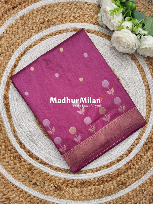 SUNFLOWER MALAI SILK SAREE ONION PINK