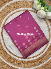 SUNFLOWER MALAI SILK SAREE ONION PINK