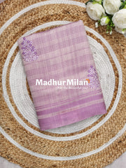 SATTVA RAW SILK EMBROIDERY WORK SAREE LAVENDER