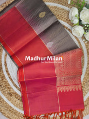 UPPADA SOFT SILK SAREE STEEL GREY PEACH