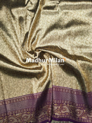 GANGOTRI TISSUE SILK SAREE DUSTY BROWN PURPLE