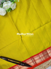 LINES BODY BORDER PATTLY SOFT SILK SAREE LEMON YELLOW PEACH