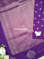 LEAF BUTTA BORDER BANARASI SAREE PURPLE