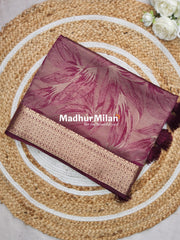 DHARINI BRASSO SAREE WINE