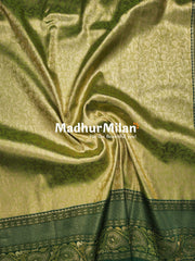 GANGOTRI TISSUE SILK SAREE DUSTY GREEN - GREEN